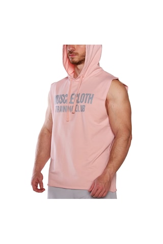 Musclecloth Training Club Kapüşonlu Kolsuz Sweatshirt Somon Somon