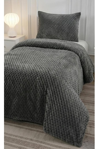 Soft Arya Tek Kişilik Yatak Örtüsü 180x240 Antrasit