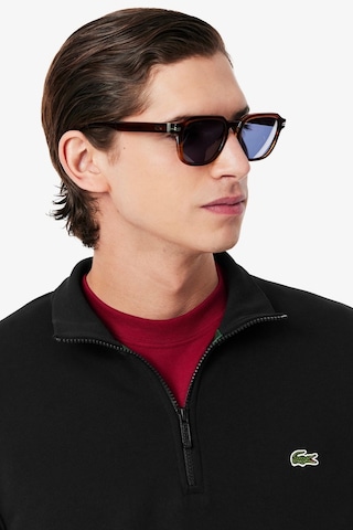 Lacoste Zip-up Fleece Sweatshirt Black Fermuarlı Dik Yaka Pamuklu Erkek Sweatshirt Siyah
