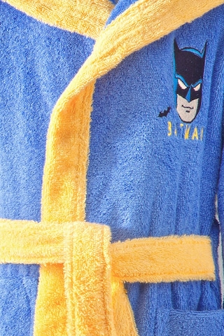 Batman Gotham City Lisanslı Kapüşonlu Çocuk Bornozu 9/10 Yaş Mavi