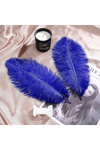 Kuzey Oyuncak 3 Adet Büyük Boy 35 Cm Lacivert Deve Kuşu Tüyü Navy Blue Ostrıch Feather Dekor Lacivert Kuş Tüyü 5+