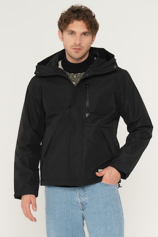Jack & Jones Suya Dayanıklı Kapüşonlu Mont 12238882 Black Siyah