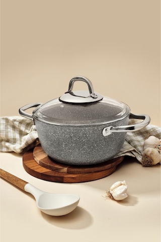 Urla Derin Tencere 24 Cm Gri