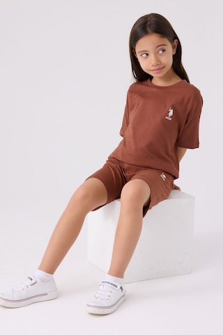 U.S. Polo Assn. Kız Çocuk Kahverengi Bermuda Takım Us1848-c-v48 Kahverengi