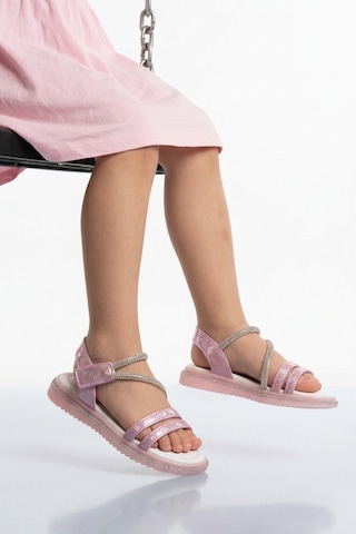 Ayakmod Pembe Cırtlı Hafif Ortopedik Kız Çocuk Sandalet 26a94 F