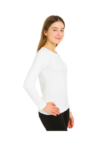 Par Lingerie Uzun Kol Bisiklet Yaka Body Beyaz