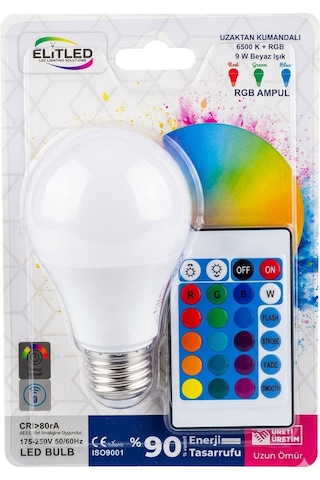 2 Adet 16 Renk 6500k+rgb+9w Kumandalı Rgb Ampül 2 Adet 16 Renk 6500k+rgb+9w Kumandalı Rgb Ampül