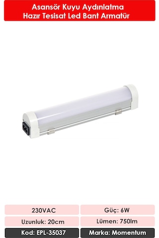 Momentum Lineer Led Armatür T10 7000k 230vac 5w 20cm Epl-35037 Beyaz