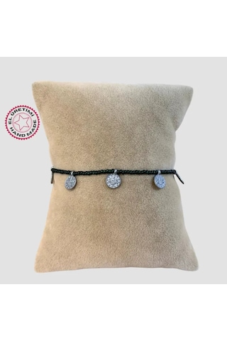 Uretti - Mehtap 4435 - El Yapımı Antik Boncuk Detaylı Halhal Siyah