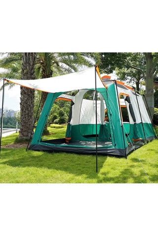 Efsane Kamp - Aile Boyu Büyük Kamp Çadırı 1 Oda + 1 Salon - 10 Kişilik Siyah