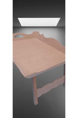 Hobi Dekoratif Tepsi Ayaklı Şımarık Model Ham Ahşap Mdf El Yapımı