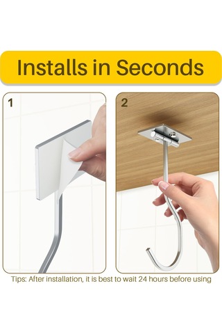 Shineyee Gümüş Renkli Çift Fonksiyonlu Katlanabilir Mutfak Muz Asma Kanca, Kolay Kurulum Ve Ayarlama Özelliği İle Modern Stille Tavan Montajlı