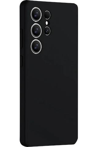 Samsung Galaxy Uyumlu S25 Ultra Kılıf Kılıf İçi Kadife Kaplı Nano Silikon Kapak Siyah