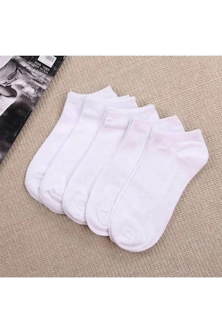 Socks Stores Unisex Beyaz Patik Kısa Çorap 5'li Beyaz