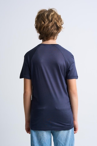 Alexandergardi Alexandergardı Cep Detaylı Baskılı Likralı Çocuk T-shirt Lacivert