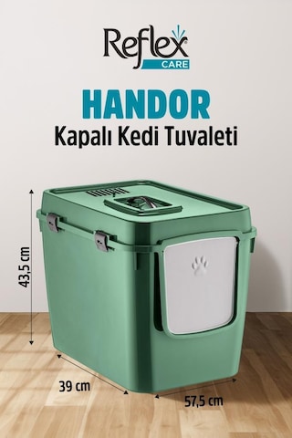 Reflex Care Handor Kapalı Kedi Tuvaleti Yeşil 57,5 X 43,5 X 39 Cm