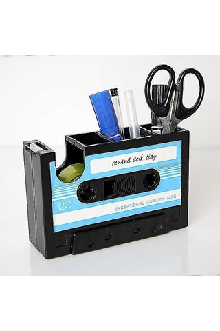 Ganzhoushop Retro Kaset Kalem Tutucu Bant Kalem Tutucu Bant Ofis Masası Yaratıcı Depolama Kalem Tutucu, Mavi, 17 5 11,5 Cm