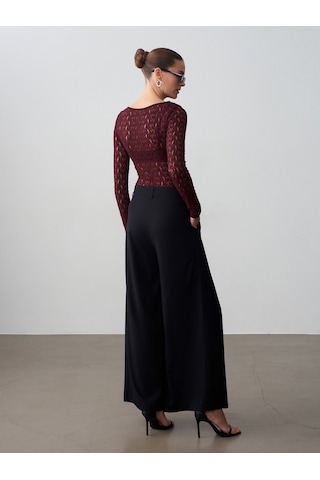 Dilvin 72665 İnce Kemerli Pantolon-siyah