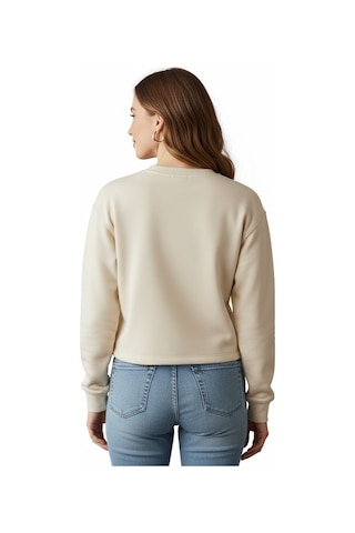 Lumberjack Aber Yog Kadın Bej Bisiklet Yaka Sweatshirt Bej