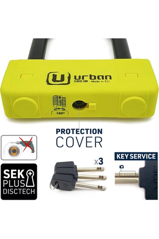 Urban Ur85120y Motosikletler İçin Yüksek Güvenlikli U Kilidi Sra Onaylı Seviye 20 120-Çelik