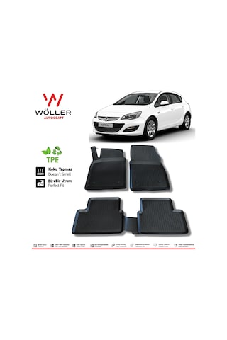 Opel Astra J Hb Paspas 2010 2015 Arası 3D Havuzlu Wöller Paspas