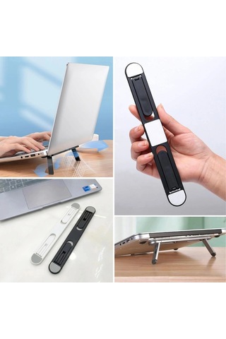 2 Kademeli Katlanabilir Laptop Standı - Kendiliğinden Güçlü Yapışkanlı, Ergonomik Tablet Yükseltici Bx40