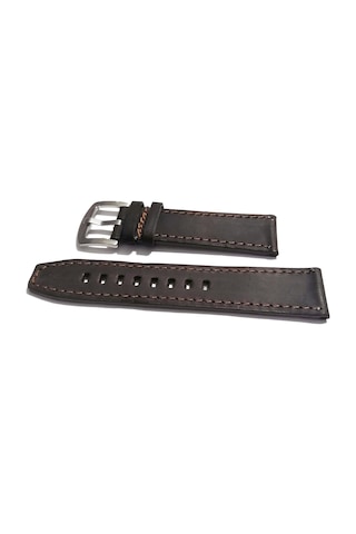 Fado& Fosil Uyumlu Greyzı Deri Saat Kordonu 22 Mm 295 Koyu Kahverengi