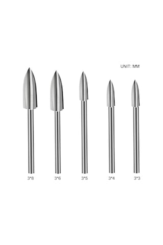 Geeroyoo 5 Parça Ahşap Oymak Matkap Ucu Seti - Hızlı Çelik Malzeme, 3-8mm Çap Aralığı