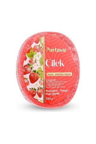 Purlavie Süngerli Çilek Sabunu 100 G Purlavie Süngerli Çilek Sabunu 100 G