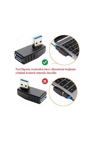 Usb 3.0 Sol Açılı Konnektör Erkek Dişi 90 Derece Uzatma Adaptörü
