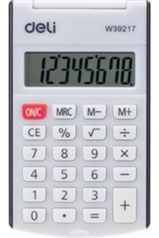Deli 39217 Mini Hesap Makinası Kapaklı Siyah