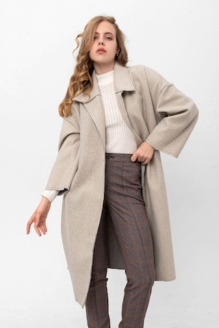 Pastelastore Oversize Kaşe Kaban 2116 Açık Gri