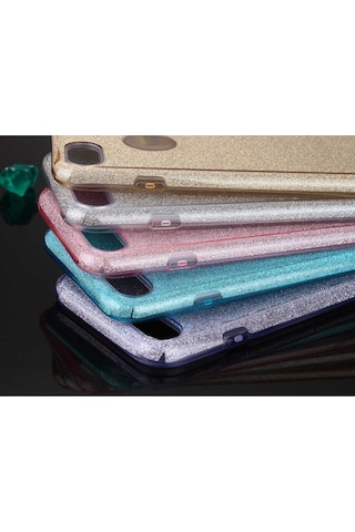 Apple Uyumlu iPhone 8 Plus Kılıf Zore Shining Silikon Mavi