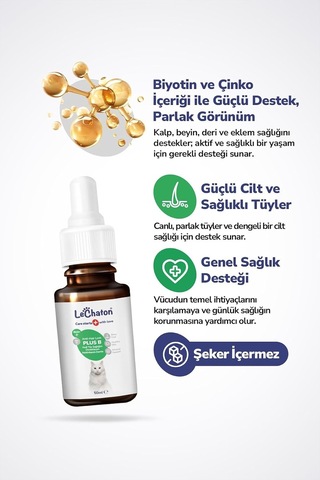 Kedi Tüy Döküm Dökülmesi Önleyici Engelleyici Damla Kediler Için Biyotin Multivitamin 50ml