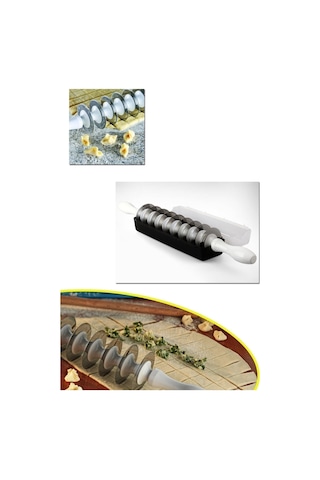 Çelik Bıçaklı Mantı Kesme Merdanesi 9 Bıçaklı Hamur Mantı Kesici