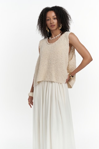 Mai Collection Mai Studios Co. Knitle Rahat Kalıp Triko Bej Crop Bej