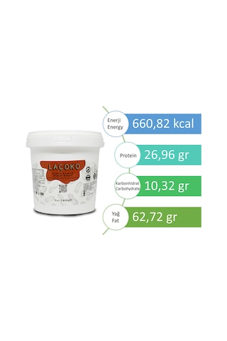 Laçoko Kova Şekersiz Katkısız Glutensiz Vegan Doğal Çifte Kavrulmuş Yer Fıstığı Ezmesi 1 KG
