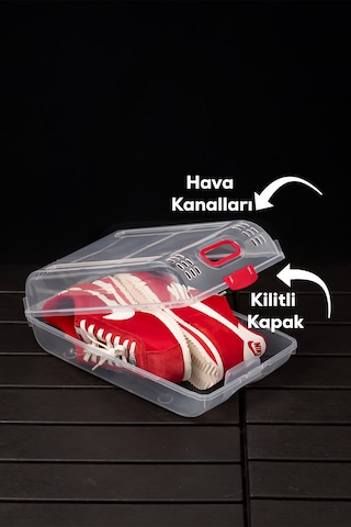 Porsima 204-12 Kadın Ve Çocuk Ayakkabı Saklama Kutusu Şeffaf