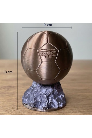 Ballon D'or Altın Top Ödülü 2025 Dekoratif Biblo - 3d Tasarım Futbol Hediyesi 13x9cm
