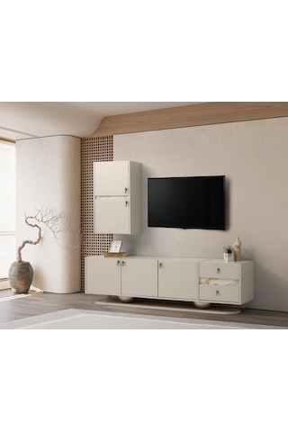 Erva Modern Dolaplı Tv Ünitesi 180 45 55 Vizon
