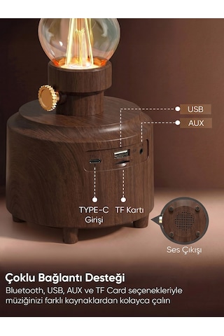 Mikado Md-1 Lüxound 1800mah 5w Kahverengi Bluetooth-aux-usb-tf Card Destekli Işıklı Speaker