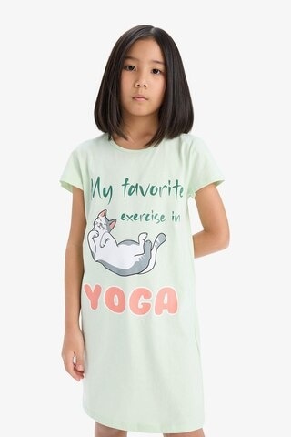 DeFacto Kız Çocuk Baskılı Kısa Kollu Elbise E6228A825SMTR345 Turkuaz