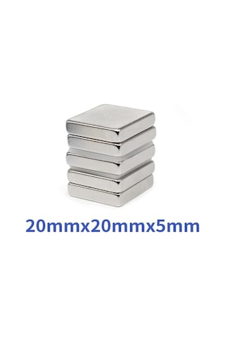 Hdg Kare Neodyum Mıknatıs Magnet Çap: 20x20x5 Mm - 1 Adet