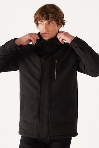 Wrangler Regular Fit Normal Kesim Kapüşonlu Siyah Parka W40BWW001 Siyah