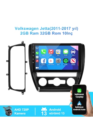 Volkswagen Jetta 2011-2017yıl 2gb Ram 32gb Rom Carplay Navigasyon