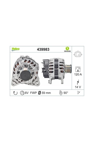 Valeo 12v Alternatör Dinamo 120 A Lın Tek Fiş 4 Ayak Dacıa Dokker/duster-renault Clıo Iv