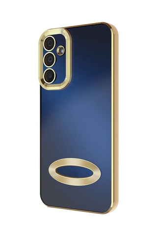 Samsung Uyumlu Galaxy A15 Kılıf Kamera Korumalı Logo Gösteren Zore Omega Kapak Gümüş