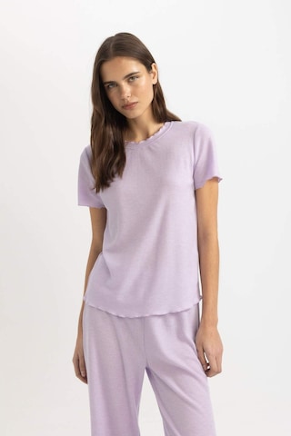 DeFacto Regular Fit Bisiklet Yaka Kısa Kollu Pijama Üstü-Fall in Love B6701AX24SPPR77