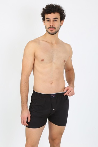 İbrahim Burak Etiler Collection Moda Çizgi Erkek Penye Boxer Siyah 40091