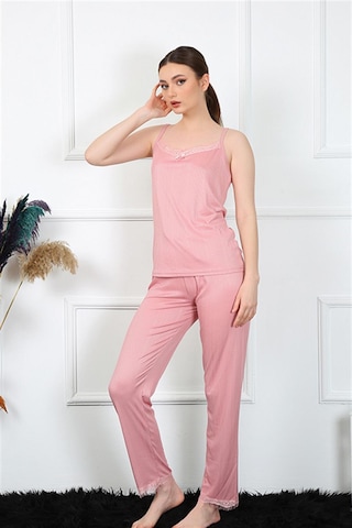 Akbeniz Kadın İp Askılı Somon Pijama Takım 4136 - L Somon